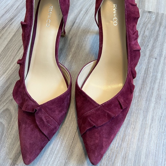 RW&CO. Shoes - RW&Co Burgundy Ruffle Heels